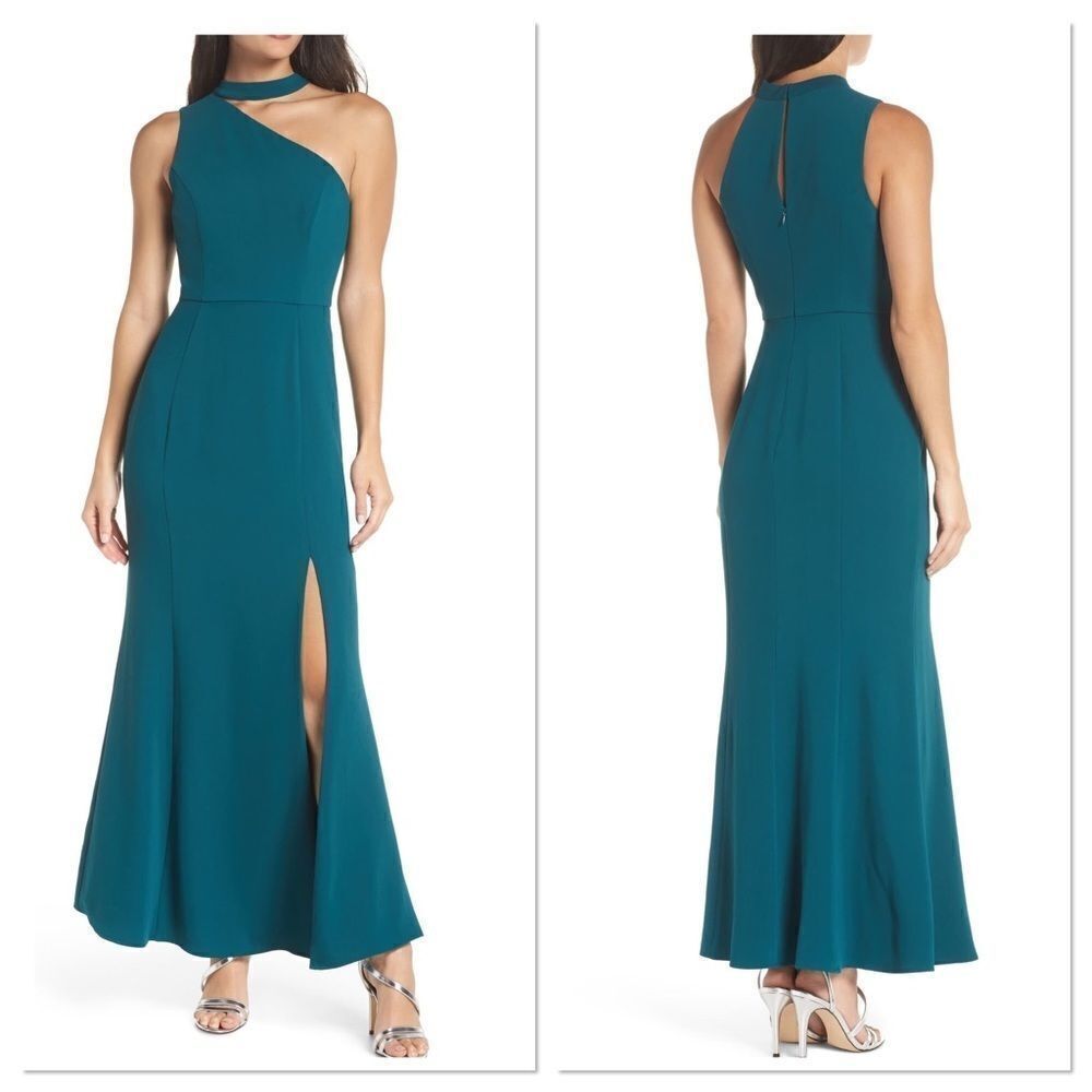 Harlyn One-Shoulder Choker Collar Gown (H8)